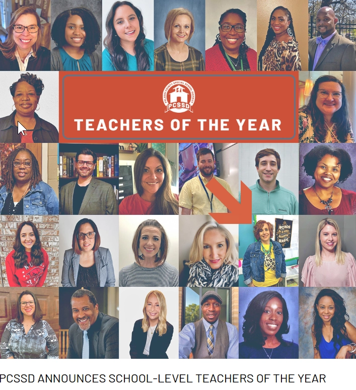 2022 Pulaski County School District Teacher of the Year announcement with Dawn Marie highlighted.